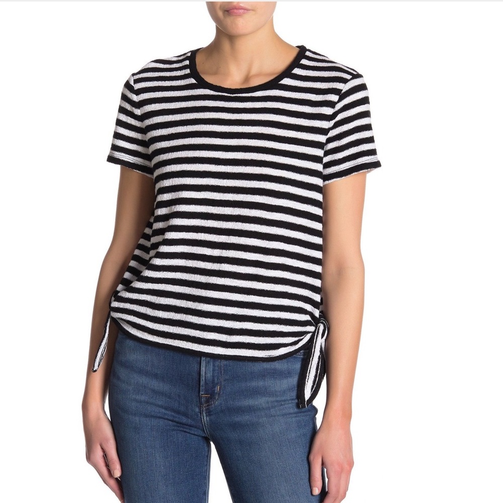 Madewell Modern Stripe Side Tie Tee Shirt